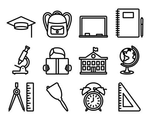 School Icon Set Illustrazione stock