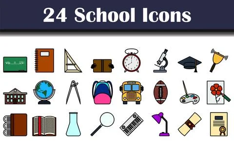 School Icon Set Illustrazione stock