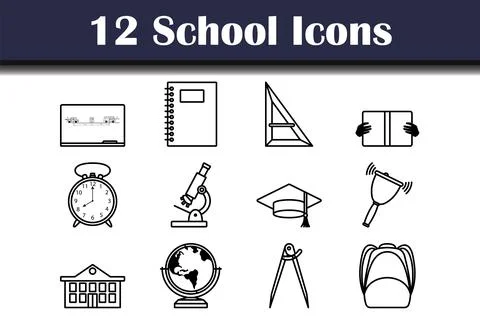 School Icon Set Illustrazione stock