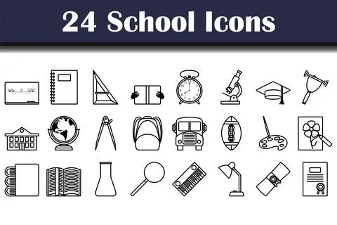 School Icon Set Illustrazione stock