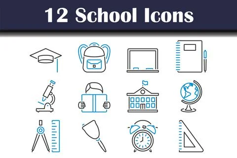 School Icon Set Illustrazione stock