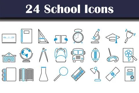 School Icon Set Illustrazione stock