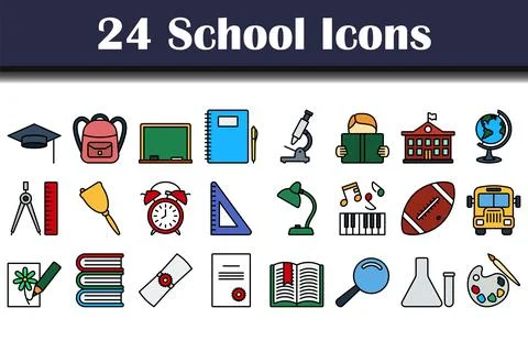 School Icon Set Illustrazione stock