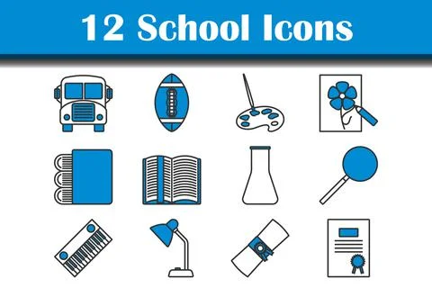 School Icon Set Stock Illustration