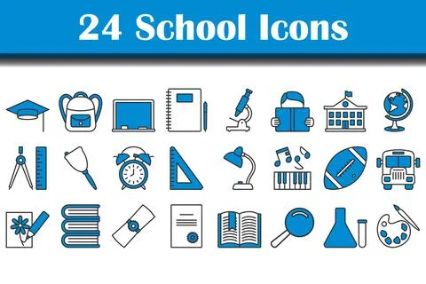 School Icon Set Illustrazione stock
