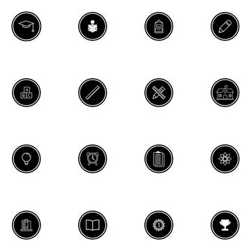 School icon set vector Stock Illustration