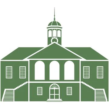 School icon vector building silhouette isolated illustration Stock Illustration
