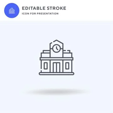 School icon vector, filled flat sign, solid pictogram isolated on white, logo Stock Illustration