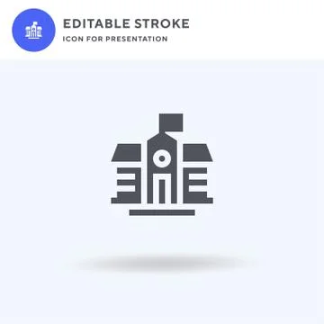 School icon vector, filled flat sign, solid pictogram isolated on white, logo Stock Illustration