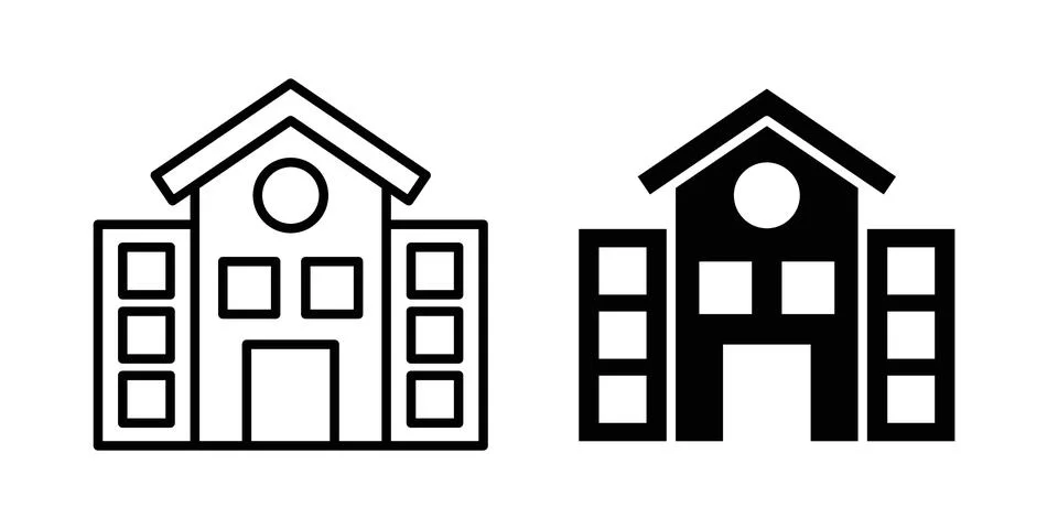 School icon vector symbol graphics Stock Illustration