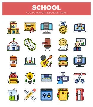 School icons elements. Stock Illustration