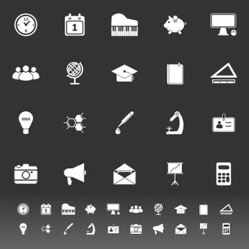 School icons on gray background Stock Illustration