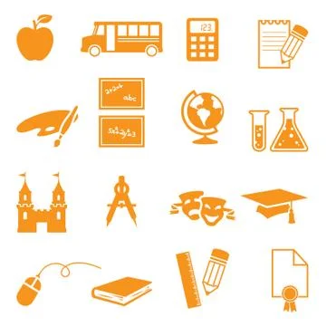 School icons Stock Illustration