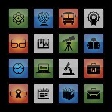 School icons Stock Illustration