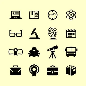 School icons Stock Illustration