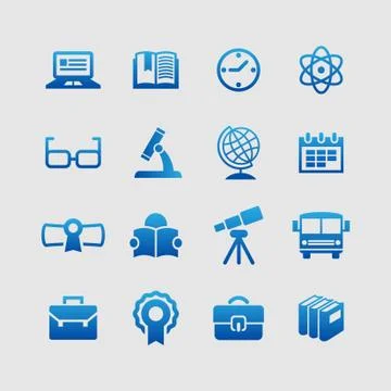 School icons Stock Illustration