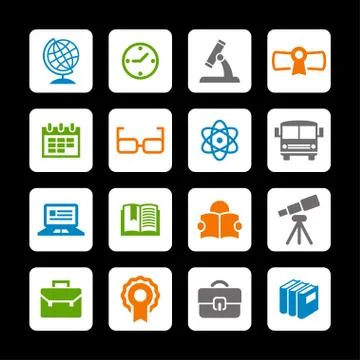 School icons Stock Illustration