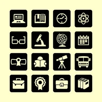 School icons Stock Illustration