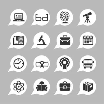 School icons Stock Illustration