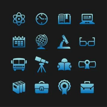School icons Stock Illustration