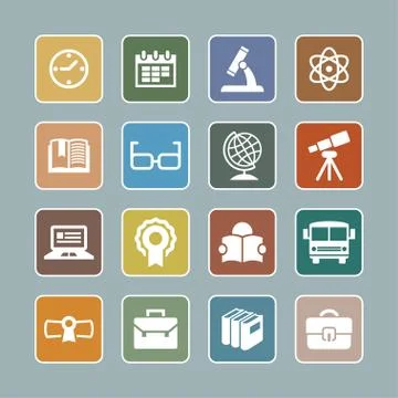 School icons Stock Illustration