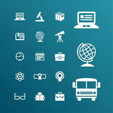 School icons Stock Illustration