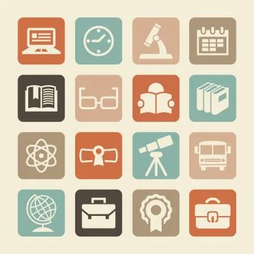 School icons Stock Illustration