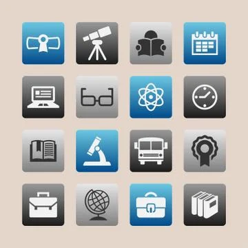 School icons Stock Illustration