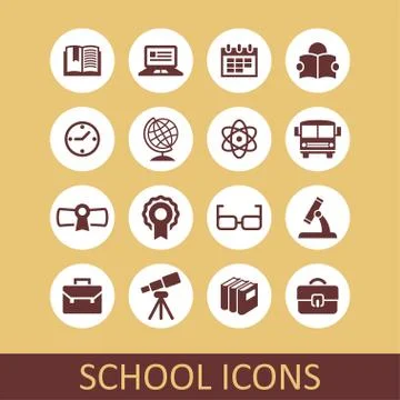 School icons Stock Illustration