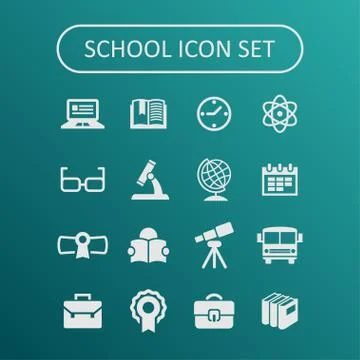 School icons Stock Illustration