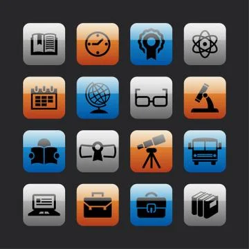 School icons Stock Illustration