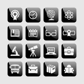 School icons Stock Illustration