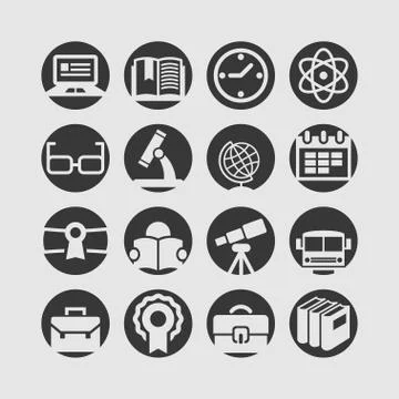School icons Stock Illustration