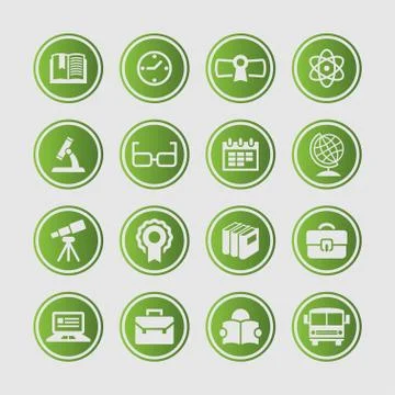 School icons Stock Illustration