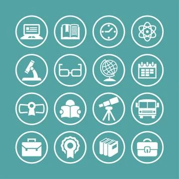 School icons Stock Illustration