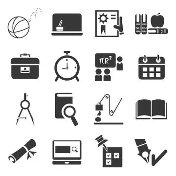 School icons Stock Illustration