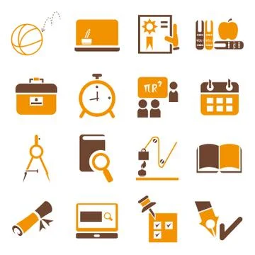 School icons Stock Illustration