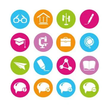 School icons Stock Illustration