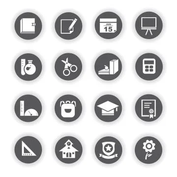 School icons Stock Illustration