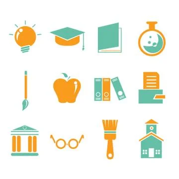 School icons Stock Illustration