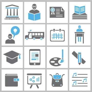 School icons Stock Illustration