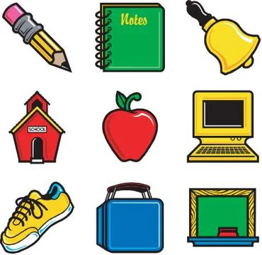 School Icons Stock Illustration