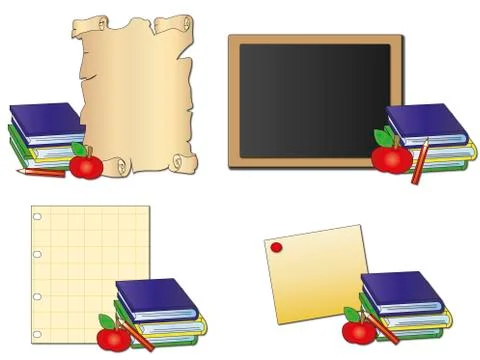School icons Stock Illustration