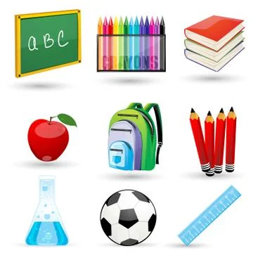 School icons Stock Illustration