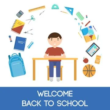 School icons illustration Stock Illustration