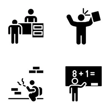 School Icons Pack Illustrazione stock