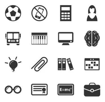 School Icons set Stock Illustration