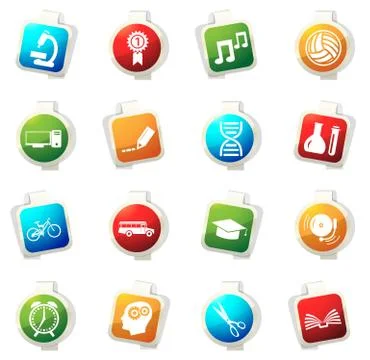 School Icons set Stock Illustration