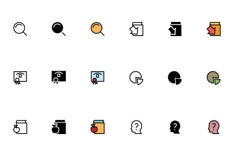 School Icons Set Stock Illustration