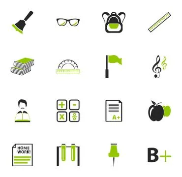 School Icons set Stock Illustration